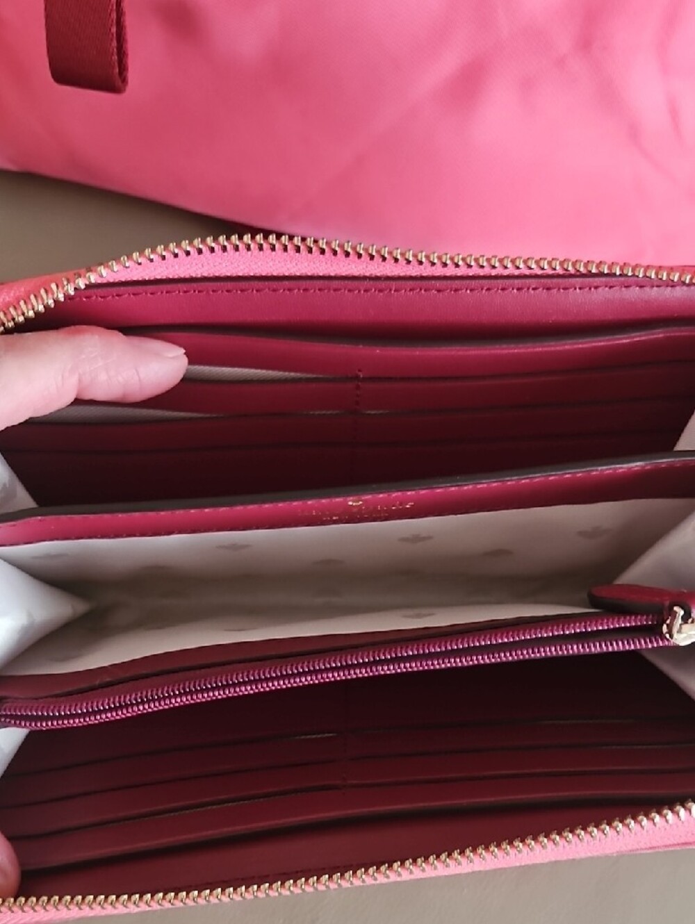 kate spade Pink Two-Tone Tote with Crossbody Strap And Matching Wallet - Picture 7 of 12